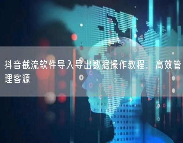 抖音截流软件导入导出数据操作教程，高效管理客源