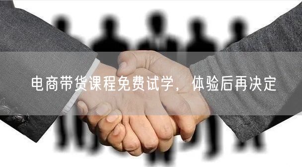 电商带货课程免费试学，体验后再决定