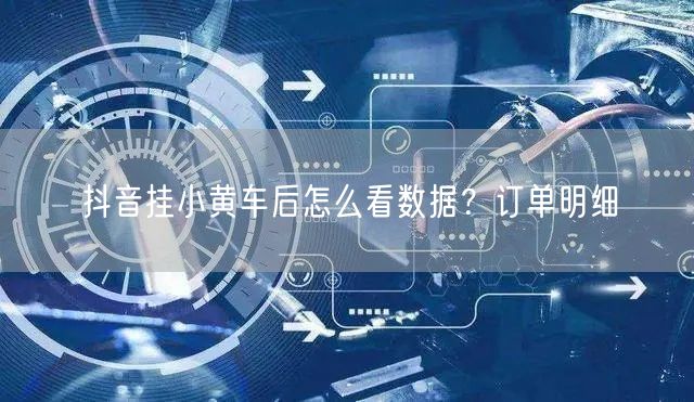 抖音挂小黄车后怎么看数据？订单明细