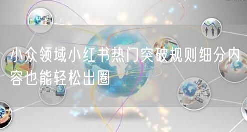 小众领域小红书热门突破规则细分内容也能轻松出圈