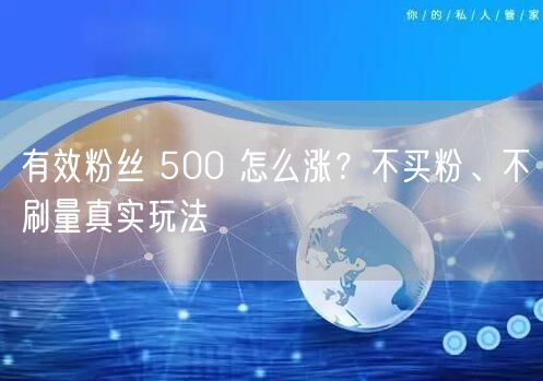 有效粉丝 500 怎么涨？不买粉、不刷量真实玩法
