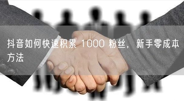 抖音如何快速积累 1000 粉丝，新手零成本方法
