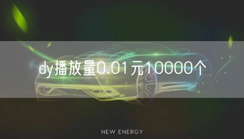 dy播放量0.01元10000个