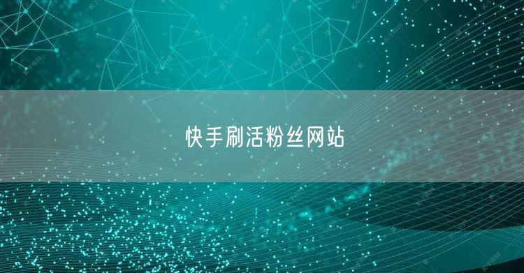 快手刷活粉丝网站