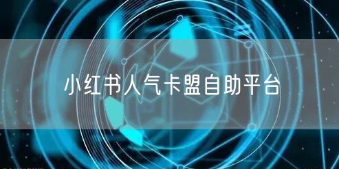 小红书人气卡盟自助平台