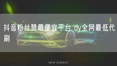抖音粉丝赞最便宜平台 dy全网最低代刷
